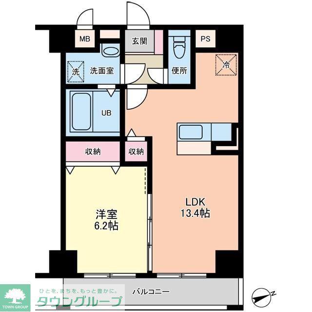 ノワールレジデンス飯田町(1LDK/9階)の間取り写真