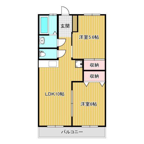 メゾン五味(2LDK/3階)の間取り写真