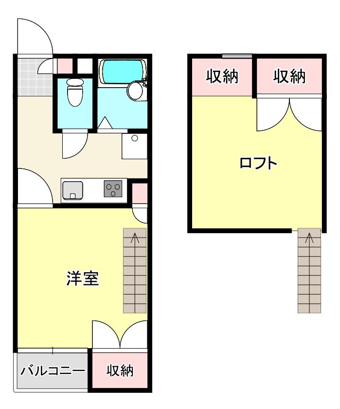 セイラBOX上並榎A(1K/2階)の間取り写真