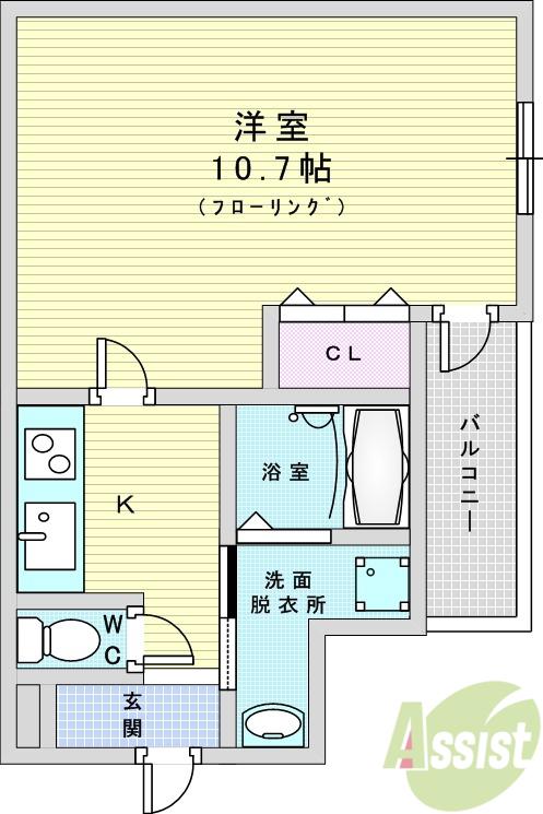 フジパレス瑞光Ⅶ番館(1K/1階)の間取り写真