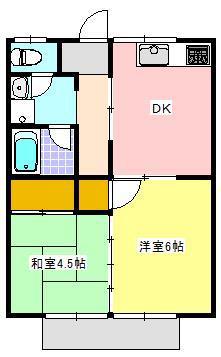 サンハイツ(2DK/2階)の間取り写真