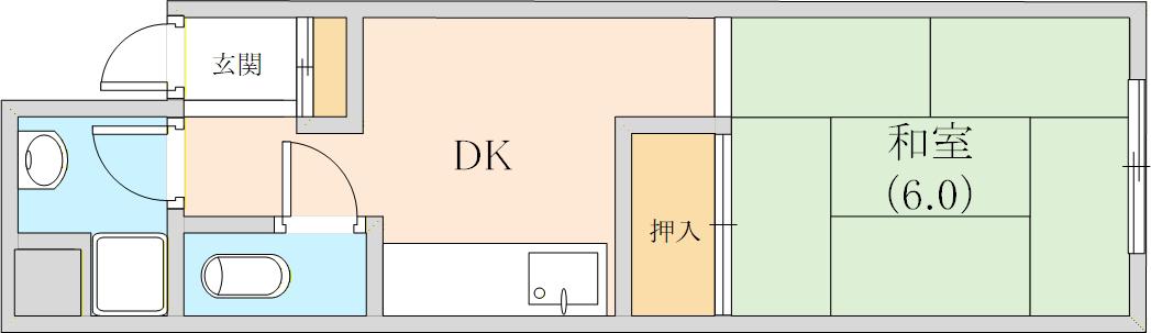 須貝ビル(1K/3階)の間取り写真