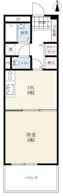 パークサイド松島II(1DK/6階)の間取り写真