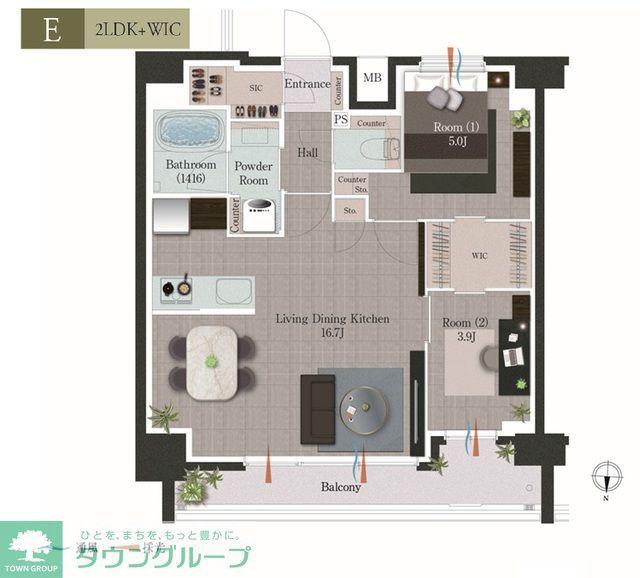 デュオフラッツ大森イースト(2LDK/10階)の間取り写真