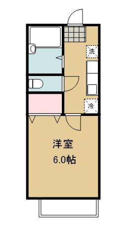 オアシス長町B(1K/1階)の間取り写真