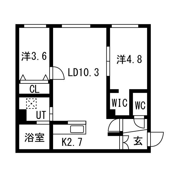 TOOZ福住(2LDK/4階)の間取り写真