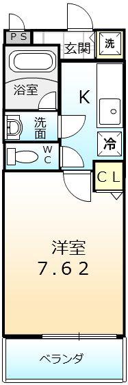 TOMYS COURT北花田(1K/1階)の間取り写真