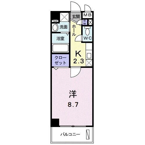 マンション・グラース(1K/1階)の間取り写真