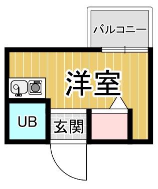 ルベラージュ甲子園(ワンルーム/1階)の間取り写真