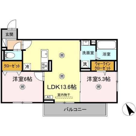 D-ROOM平田台(2LDK/3階)の間取り写真