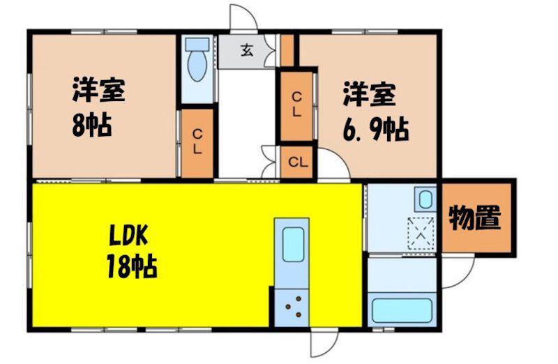 コーポIKパートIV(2LDK/1階)の間取り写真