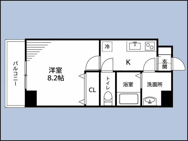 サウスレジデンス(1K/6階)の間取り写真