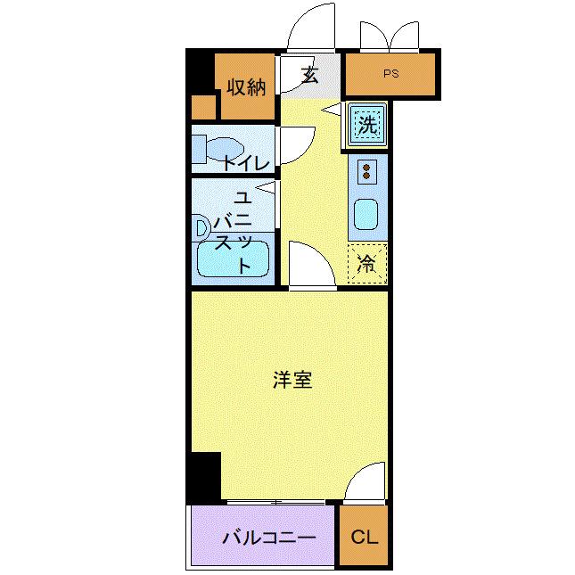 スカイコート日本橋第5(1K/4階)の間取り写真