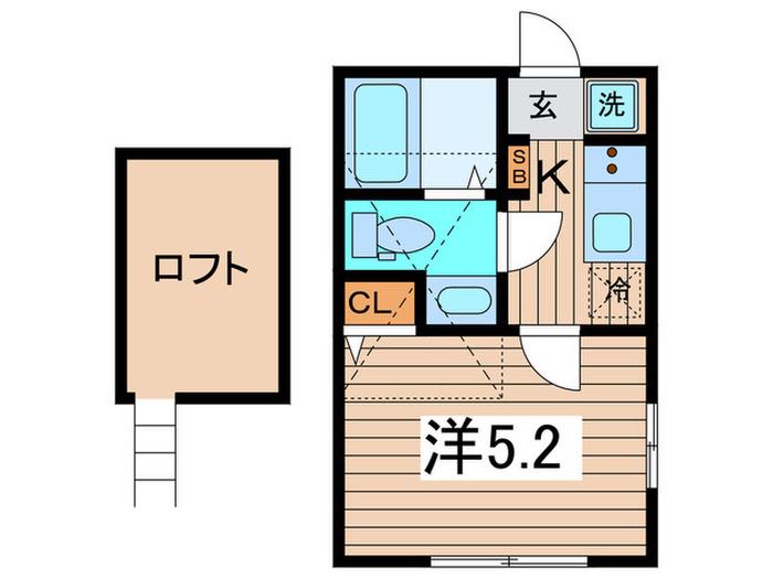 クレストコート希望ヶ丘(1K/2階)の間取り写真