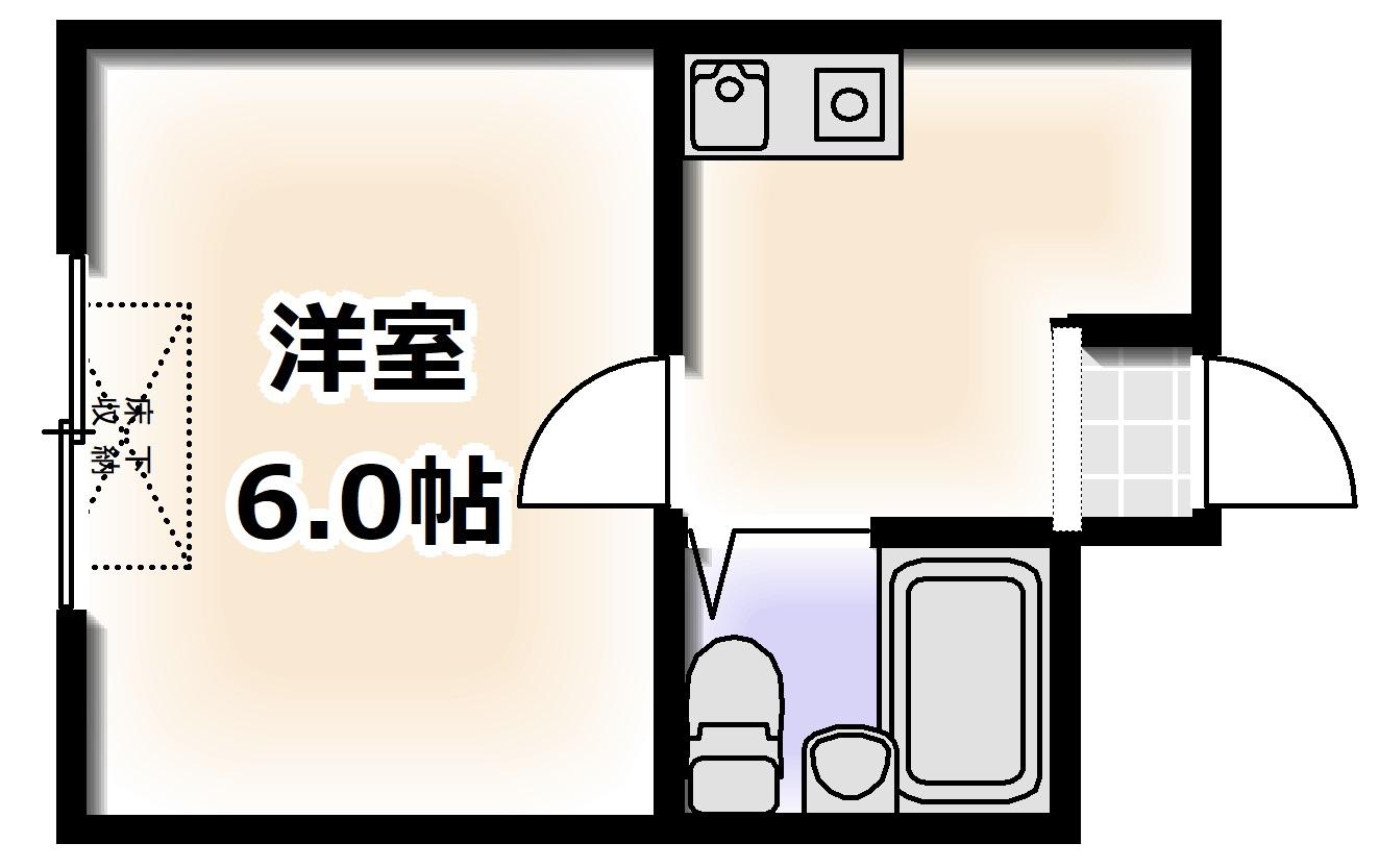 ロイヤルヴィラあべの(1K/1階)の間取り写真