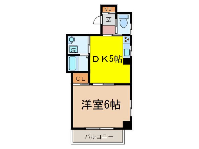 SCHLOSS KOMAGOME(1DK/5階)の間取り写真