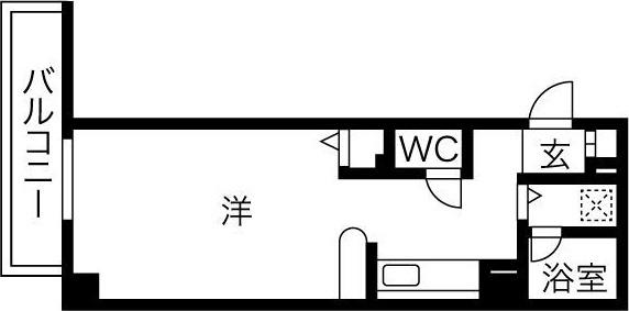 APT-K(1K/4階)の間取り写真