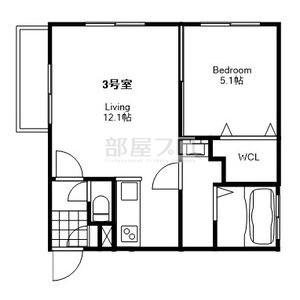 ローワン(1LDK/3階)の間取り写真