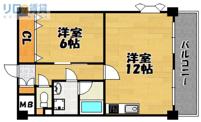 グランディア陽だまりの街(1LDK/1階)の間取り写真