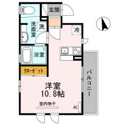 アルファオメガ(1K/2階)の間取り写真