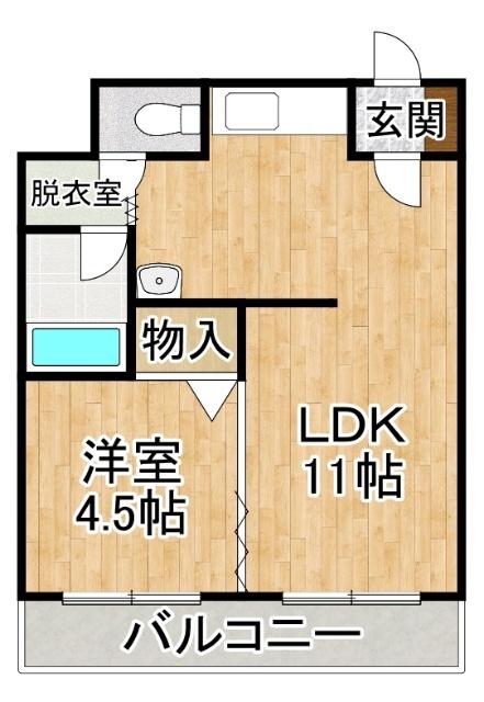 アイリスII(1LDK/2階)の間取り写真