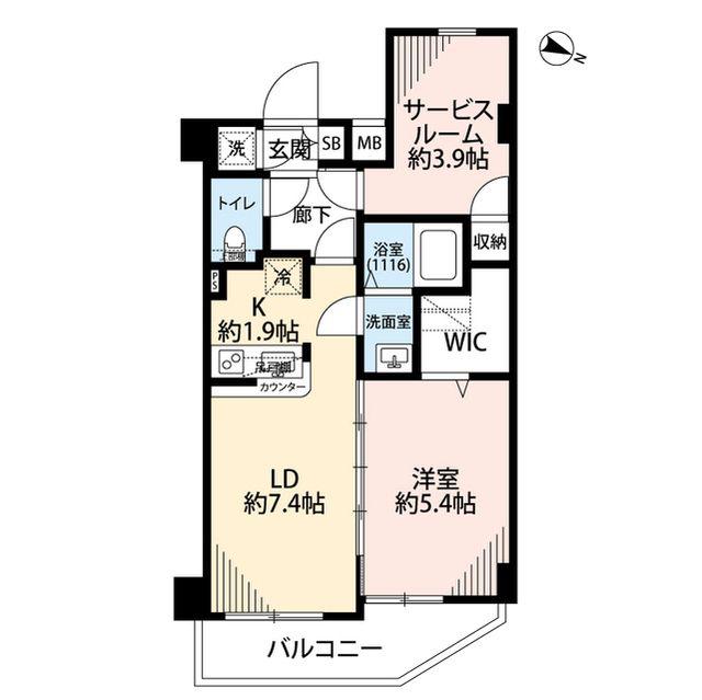 プレールドゥーク東品川(1SLDK/6階)の間取り写真