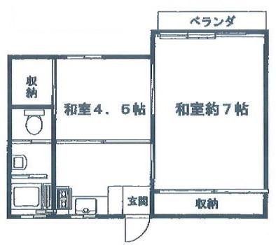 いずみ荘(2K/2階)の間取り写真