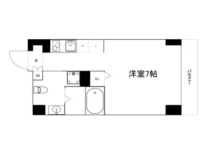 クレアツィオーネ上本町(1K/4階)の間取り写真