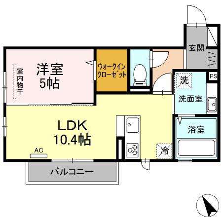 グランシャリオ須屋II(1LDK/2階)の間取り写真
