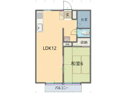 エスポワールA(1LDK/1階)の間取り写真