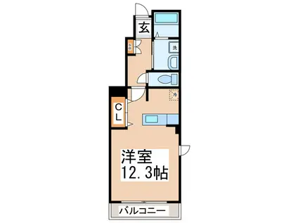 パークハイム大丸H・I・J(ワンルーム/1階)の間取り写真