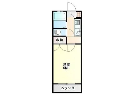 エントピア上荒田 第二(1K/8階)の間取り写真