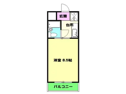 富士見ハイツ(1K/3階)の間取り写真