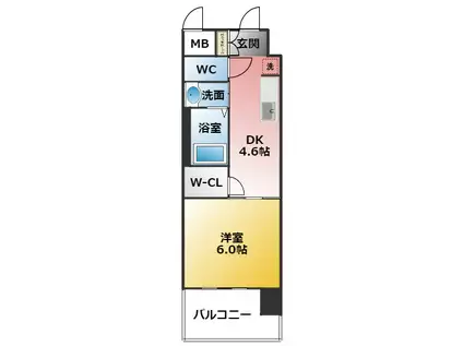 エステムコート名古屋グランツ(1DK/11階)の間取り写真