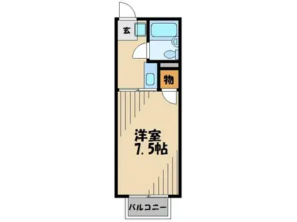 サニーハイツI(1K/2階)の間取り写真