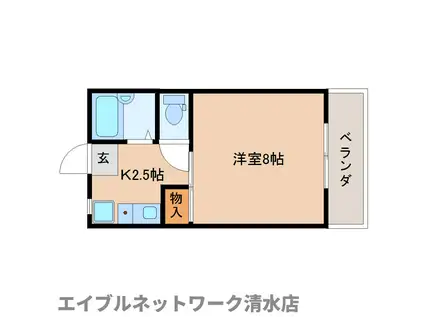 コーポ江湖II(1K/2階)の間取り写真