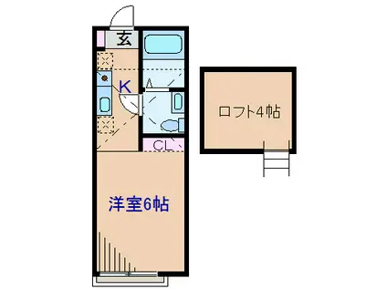 ハーミットクラブハウス菊名II(ワンルーム/2階)の間取り写真