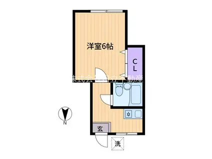 あけぼのハウス(1K/2階)の間取り写真