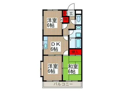 原第7マンション(3DK/1階)の間取り写真