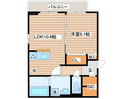 D-REST泉崎(1LDK/2階)の間取り写真