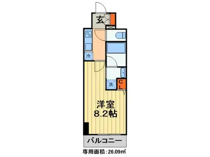 ROYJENT PARKS千葉中央(1K/13階)の間取り写真
