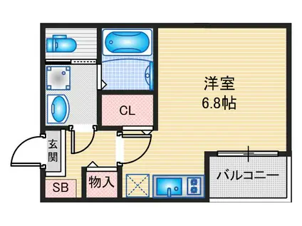 ハーモニーテラス高道町IV(1K/3階)の間取り写真