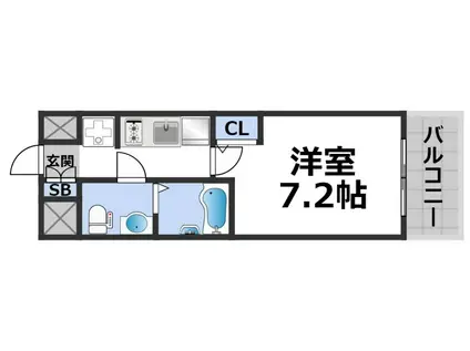 エグゼ大阪DOME CITYグレイス(1K/7階)の間取り写真