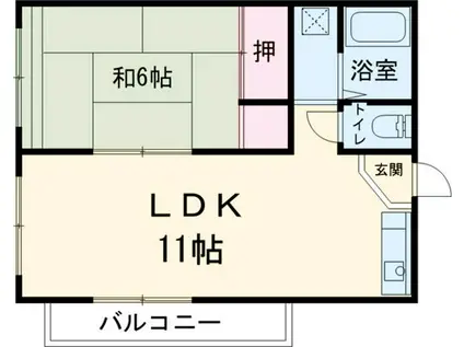 エターナル星舟(1LDK/2階)の間取り写真