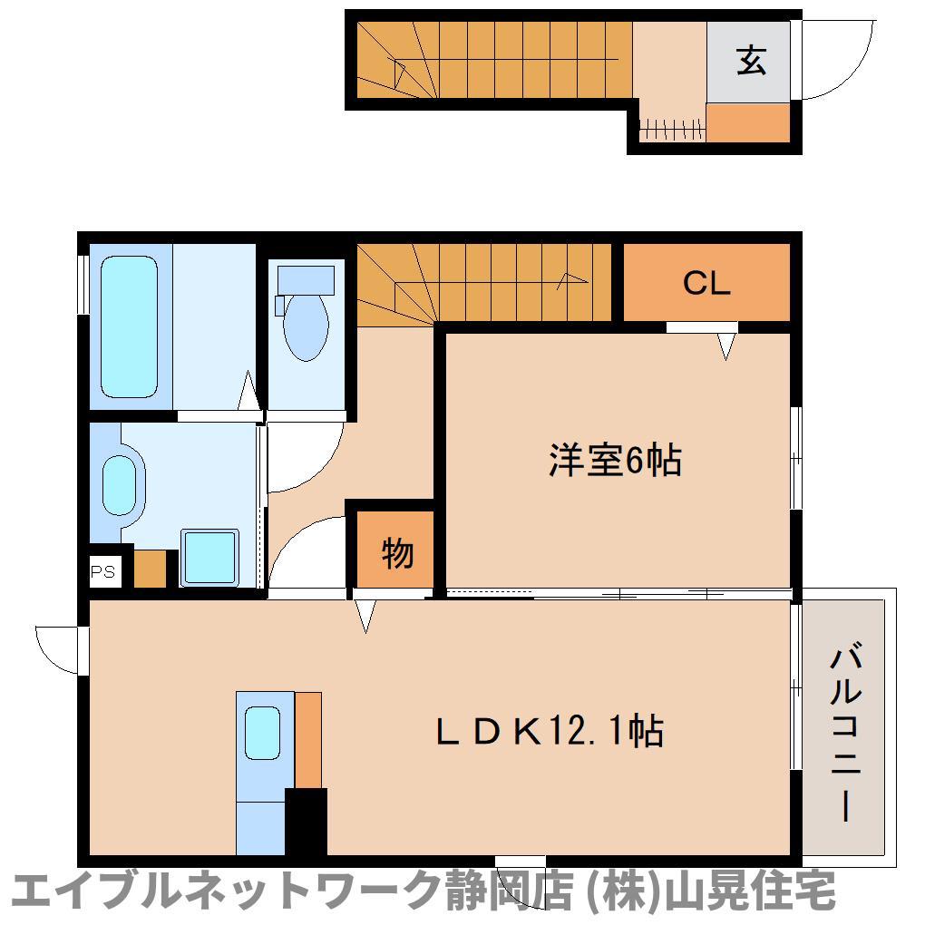 ロサメゾン(1LDK/2階)の間取り写真