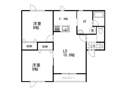ブランド春採(2LDK/2階)の間取り写真