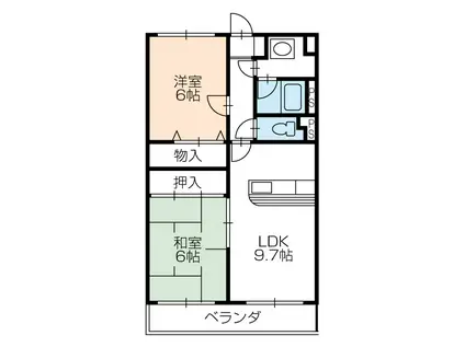 エバードリーム(2LDK/1階)の間取り写真