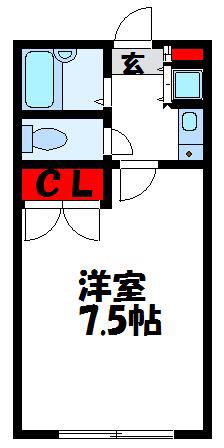 レオパレス一也(1K/2階)の間取り写真