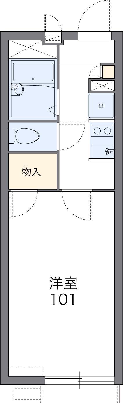 レオパレス喜多I(1K/1階)の間取り写真