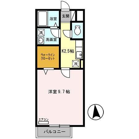 ノイエスグート(1K/2階)の間取り写真